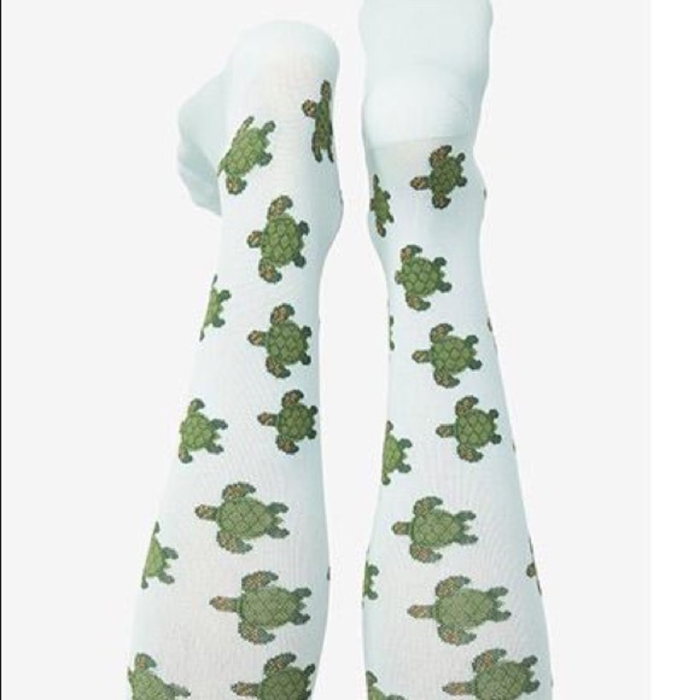 Figs Light Blue Turtle Compression Socks Size Small